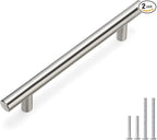 homdiy Brushed Nickel Cabinet Pulls Cabinet Handles, 5in(128mm) Center to Center Dresser Drawer Handles Silver Drawer Pulls for Kitchen, Bedroom, Bathroom, Wardrobe Hardware