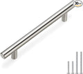 homdiy 30 Pack | Cabinet Handles Brushed Nickel Round Bar Cabinet Pulls 5in Hole Center HD201SN Stainless Steel Drawer Pulls Kitchen Cabinet Handles Cupboard Handles 20 Pack