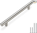 homdiy 500 Pack Cabinet Pulls Brushed Nickel Cabinet Door Handles - HD201SN Cabinet Handles Bar Cabinet Pulls Stainless Steel Cabinet Hardware for Kitchen Cabinets, 5in Hole Centers