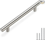 homdiy 500 Pack Cabinet Pulls Brushed Nickel Cabinet Door Handles - HD201SN Cabinet Handles Bar Cabinet Pulls Stainless Steel Cabinet Hardware for Kitchen Cabinets, 5in Hole Centers
