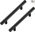 JOY DECOR 10 Pack Cabinet Handles, Black Cabinet Pulls, 3-3/4 in Hole Center Kitchen Hardware, Stainless Steel T Bar Handles for Dresser Drawers
