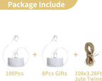108 Pcs Mini Hanging Tealight Holder with LED Candles, 2.36in Hanging Glass Globes Candle Holder, Hanging Glass Terrarium Glass containers for Wedding Party Tree Decoration (Contains LED Candles)
