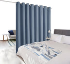 NICETOWN Room Divider Curtain Screen Partitions, Extra Wide Room Partitions and Dividers, Privacy Curtain Room Divider for Hall, Daytime Sleep (Single Piece, 15ft Wide x 7ft Long, Stone Blue)
