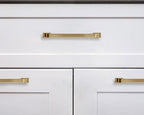 Khtumeware 2 Pack 8 Inch Cabinet Handles - Brushed Brass & Gold Drawer Pulls