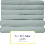 Sweet Home Collection 6 Piece Bed Sheet Set, Twin XL, Slate