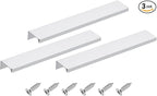 uxcell Cabinet Finger Edge Pull, 3pcs 200mm / 7.87" Aluminum Alloy Back Mount Hidden Cabinet Pulls Concealed Handle for Home Kitchen Drawer Cabinet, Silver