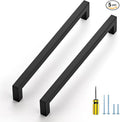 Ravinte 5 Pack Black Cabinet Pulls 8-4/5 Inch Square Kitchen Cabinet Handles Matte Black Kitchen Hardware for Drawer Pulls Drawer Handles Come with Screwdriver
