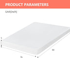 FDW | 5 Inch King Mattress | Medium Firm | Gel Memory Foam Mattress | White | Bed in a Box, CertiPUR-US Certified | Pressure Relief, Cooling Ventilated Foam | Washable Removable Cover