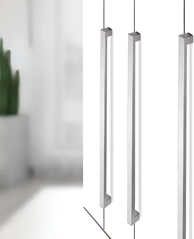 Cabinet Pulls Brushed Nickel Cabinet Handles Square Drawer Pulls, 50 Pack 11-1/3 Inch Stainless Steel Kitchen Door Cupboard Handles, Cabinet Hardware Drawer Handles, 288mm Hole Centers