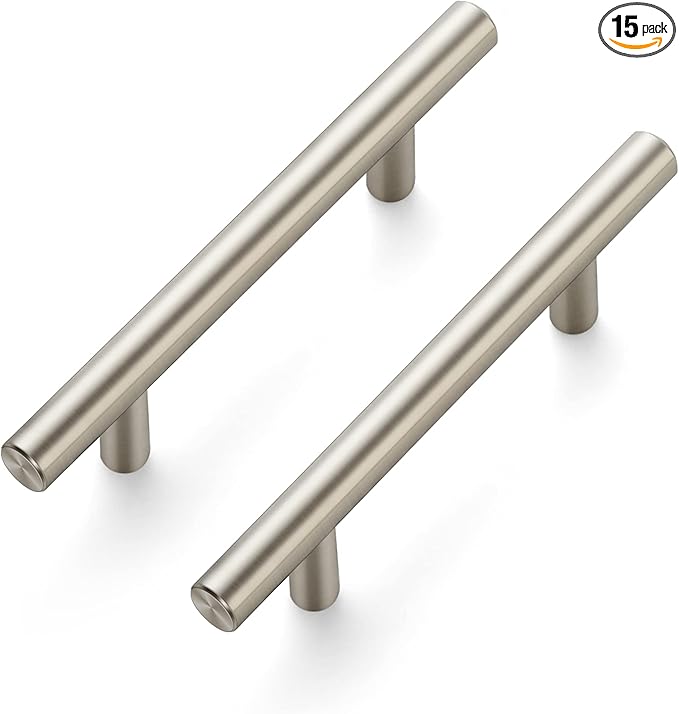 Ravinte 15 Pack 6 inch Cabinet Pulls Brushed Nickel Stainless Steel Kitchen Cupboard Handles Cabinet Handles, 3.5 inch Hole Center