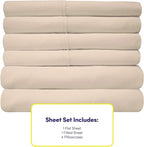 Full Size Bed Sheets - 6 Piece 1500 Supreme Collection Fine Brushed Microfiber Deep Pocket Full Sheet Set Bedding - 2 Extra Pillow Cases, Great Value, Full, Beige