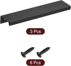 uxcell Cabinet Finger Edge Pull, 3pcs 150mm / 5.91" Aluminum Alloy Back Mount Hidden Cabinet Pulls Concealed Handle for Home Kitchen Drawer Cabinet, Black
