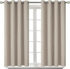 BGment Room Darkening Curtains 54 Inches Long - Grommet Thermal Insulated Drapes Window Treatment Curtains for Bedroom, 2 Panels, 52 x 54 Inch, Camel