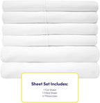 Full Size Bed Sheets - 6 Piece 1500 Supreme Collection Fine Brushed Microfiber Deep Pocket Full Sheet Set Bedding - 2 Extra Pillow Cases, Great Value, Full, White