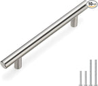 homdiy Cabinet Handles Brushed Nickel Cabinet Pulls - HD201SNB Cabinet Hardware 10 Pack 4in Hole Centers Cabinet Door Handles for Kithen Cabinets