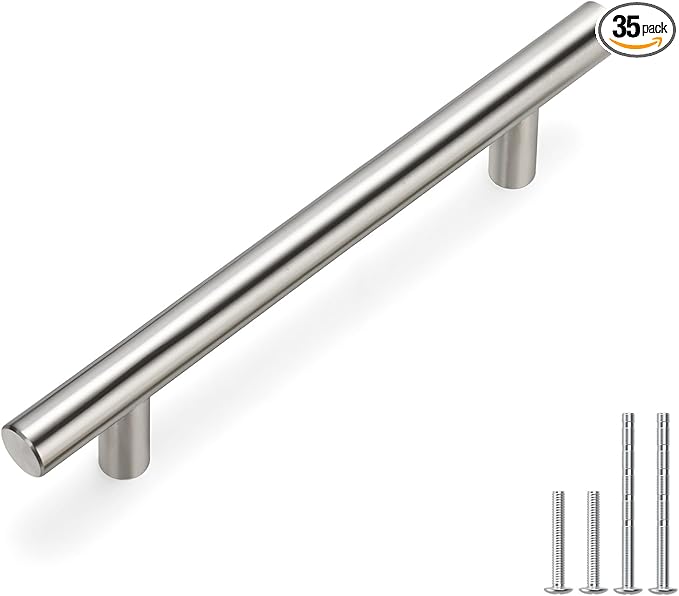 homdiy Kitchen Cabinet Handles Brushed Nickel Drawer Pulls 35 Pack 4in (102mm) Hole Centers Cabinet Pulls Brushed Nickel Cabinet Pulls Cupboard Handles Drawer Handles