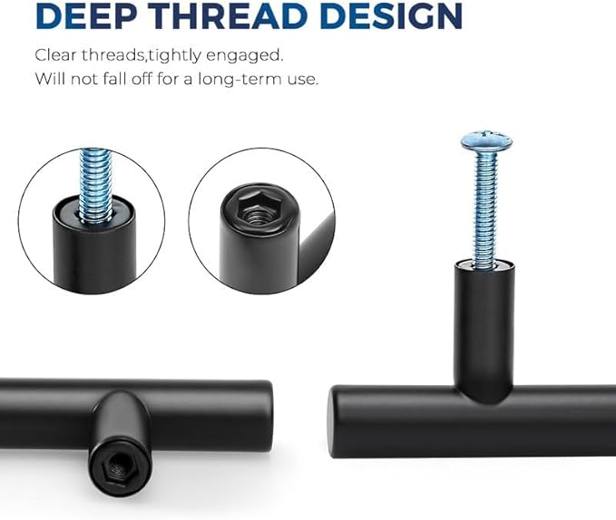 JOY DECOR 60 Pack Cabinet Knobs, Black Cabinet Handles, 2in Kitchen Cabient Knobs, Single Hole Drawer Knobs for Dresser Drawers