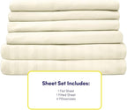 Cal King Size Bed Sheets - 6 Piece 1500 Supreme Collection Fine Brushed Microfiber Deep Pocket California King Sheet Set Bedding - 2 Extra Pillow Cases, Great Value, California King, Dobby Beige