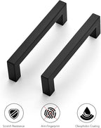 Ravinte 10 Pack 4-1/2 Inch Kitchen Square Cabinet Handles Matte Black Pulls Black Drawer Pulls Kitchen Cabinet Hardware Handles