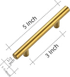 Ravinte 24 Pack 5 Inch Cabinet Pulls Brushed Brass Stainless Steel Kitchen Drawer Pulls Cabinet Handles 5”Length, 3” Hole Center