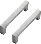 Ravinte 25 Pack Brushed Nickel Kitchen Cabinet Handles 4 Inch Cabinet Pulls Square Kitchen Hardware for Cabinet Drawer Pulls Drawer Handles Come with Screwdriver