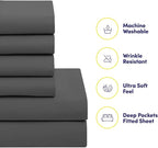 Full Size Comforter Set with Sheets - 7-Piece Bedding Collection - 1 Comforter, 1 Fitted Sheet, 1 Flat, 4 Pillowcases - Deep Pocket - Soft & Breathable Premium Quality - Ideal for All Seasons, Gray