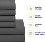 Queen Comforter Set with Sheets - 7-Piece Bedding Collection - 1 Comforter, 1 Fitted Sheet, 1 Flat, 4 Pillowcases - Deep Pocket - Soft & Breathable Premium Quality - Ideal for All Seasons, Gray
