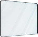 VocalStar Black Metal Framed Bathroom Mirror for Wall, 40 x 30 Inch Large Rounded Rectangle Matte Black Bathroom Vanity Mirror Farmhouse, 1/4-inch Shatterproof Glass | Ultra-Flush Hanging