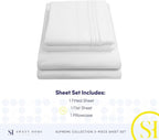 Twin XL Sheets - Breathable Luxury Sheets with Full Elastic & Secure Corner Straps Built In - 1800 Supreme Collection Extra Soft Deep Pocket Bedding Set, Sheet Set, Twin XL, White
