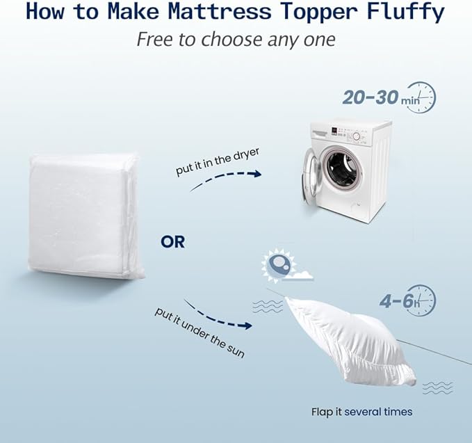 SOPAT Mattress Topper Twin XL Size Extra Thick Mattress Pad 8-21" Deep Pocket Soft Down Alternative Fill Mattress Protector Pillow Top Mattress Cover (39x80 Inches, White)