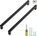 Ravinte 30 Pack Square Cabinet Pulls 10 Inch Black Kitchen Cabinet Handles Matte Black Kitchen Hardware for Cabinet Black Drawer Pulls Black Square Bar Cabinet Pulls Drawer Handles