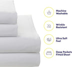 Sweet Home Collection 7 Piece Comforter Set Bag Solid Color All Season Soft Down Alternative Blanket & Luxurious Microfiber Bed Sheets, Genova, Queen