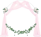 Socomi Wedding Arch Draping Fabric 2 Panels 29" x 19Ft Blush Pink Sheer Chiffon Curtain Drapes 6 Yards for Wedding Ceremony Birthday Party Decoration
