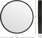 WallBeyond Round Wood Mirror 32 inch Black Circle Wall Mirror for Bathroom Round Wall Mirror for Wall Decor, Vanity, Entryway Living Room