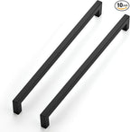 JOY DECOR 10 Pack Cabinet Handles, Black Cabinet Pulls, 11-1/3 Inch Kitchen Closet Handles Square Drawer Pulls Stainless Steel Drawer Hardware, 288mm Hole Centers
