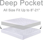 Mattress Topper Twin XL for Back Pain, Extra Thick Mattress Pad Cover, Plush Pillow Top, Deep Elastic Pocket, Black