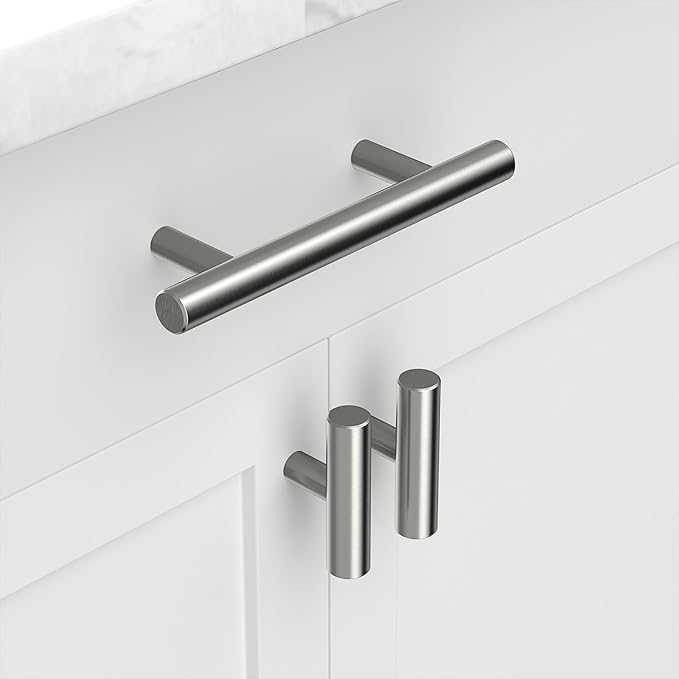 homdiy 500Pack Cabinet Knobs Brushed Nickel Drawer Knobs - 2in Overall Cabinet Door Knobs Single Hole Knobs Modern Cabinet Hardware for Kitchen Cabinets, Dresser Drawers
