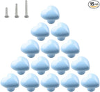 HUAMULAN 15PCS Glossy Ceramic Knobs Heart Shape Cabinet Dresser Pulls Door Handles Cupboard Wardrobe Drawer,Blue