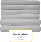 King Size Bed Sheets - 6 Piece 1500 Supreme Collection Fine Brushed Microfiber Deep Pocket King Sheet Set Bedding - 2 Extra Pillow Cases, Great Value, King, Silver