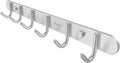 Coat Hook Rack Wall Mounted - Sagmoc Towel Hook Rail with 6 Round Hooks/16-inch/304Stainless Steel Brushed Nickel/Super Easy Installation/Rust and Water Proof/Perfect Home Storage & Organization