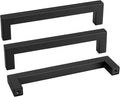 Goldenwarm 10 Pack Black Square Bar Cabinet Pull Drawer Handle Stainless Steel Modern Hardware for Kitchen and Bathroom Cabinets Cupboard,Center to Center 6-1/4in(160mm) Kitchen Cupboard Handles