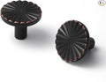 2 Pack Oil Rubbed Bronze Cabinet Knobs Flat Drawer Pulls Kitchen Cupboard Bathroom Dresser Cabinet Hardware Handles Zinc Alloy
