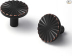 2 Pack Oil Rubbed Bronze Cabinet Knobs Flat Drawer Pulls Kitchen Cupboard Bathroom Dresser Cabinet Hardware Handles Zinc Alloy