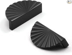 5 Pack Black Cabinet Pulls 3" Hole Center Cup Flat Matte Black Drawer Pulls Kitchen Cupboard Bathroom Dresser Cabinet Hardware Handles Zinc Alloy