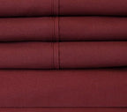 Twin Size Bed Sheets - 4 Piece 1500 Supreme Collection Fine Brushed Microfiber Deep Pocket Twin Sheet Set Bedding - 1 EXTRA PILLOW CASES, GREAT VALUE, Twin, Burgundy