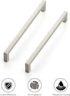 Ravinte 30 Pack Solid 6-1/4 Inch Center to Center Slim Square Bar Drawer Handles - Brushed Nickel Drawer Pulls - Kitchen Cabinet Hardware