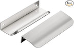Ravinte Hardware 6 Pack Silver Cabinet Handles, 4.75 Inch (120mm) Finger Edge Pulls, 3.75 Inch Hole Center, Finger Pulls for Cabinets