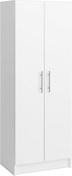 Prepac Elite 24" Storage Cabinet, White Storage Cabinet, Bathroom Cabinet, Pantry Cabinet with 3 Shelves 16" D x 24" W x 65" H, WES-2464