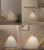 Lyridz Rechargeable Night Light, Motion Sensor Battery Nightlights, Mini Stick-on LED Closet Light, 1-20LM Dimmable Brightness for Bedroom, Kitchen, Washroom, Stairs, Hallway, 3-Pack