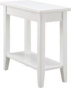 Leick Home Laurent End Table, Solid Wood, Bottom Display Shelf, Narrow, Easy-Assembly, for Living Room/Bedroom, White, 24.0 in. L x 12.0 in. W x 24.0 in. H, 10505-WT